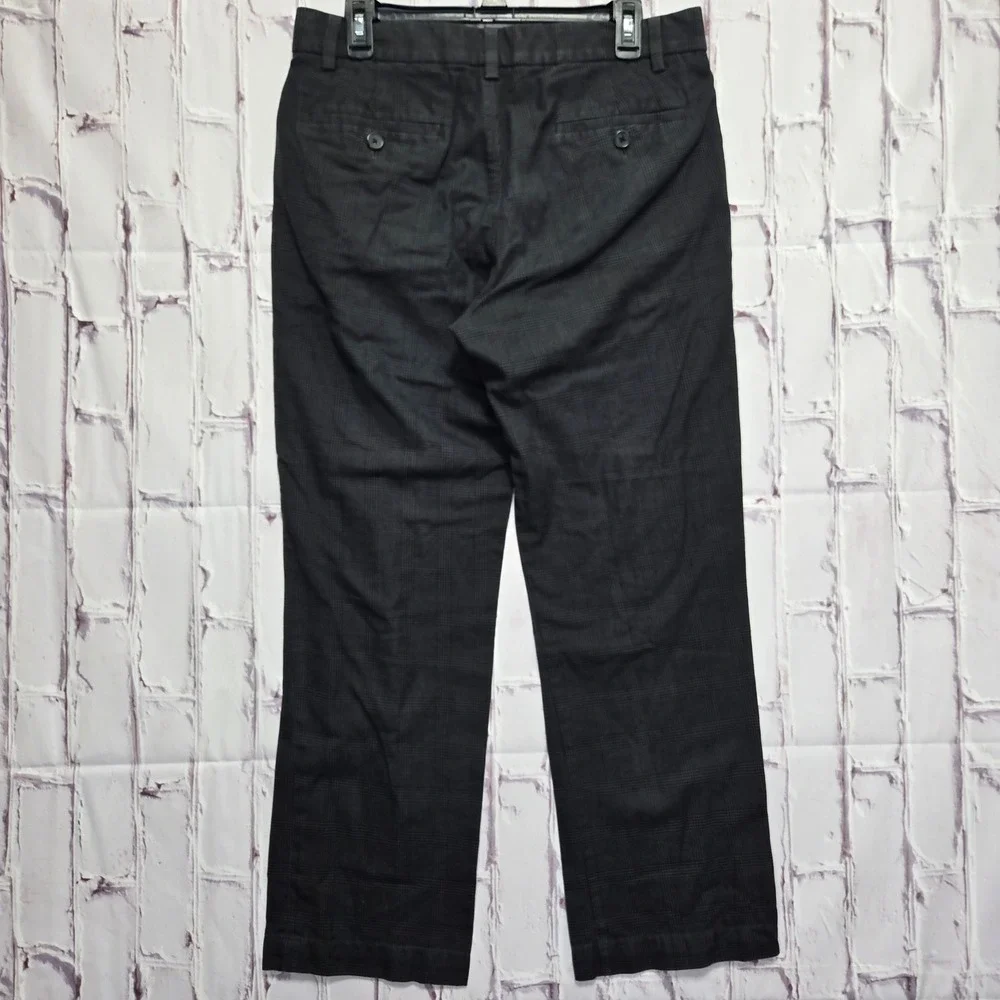 Gap Straight Fit Pants Black Grey Plaid Cotton Glen Check Trousers Mens 33x30